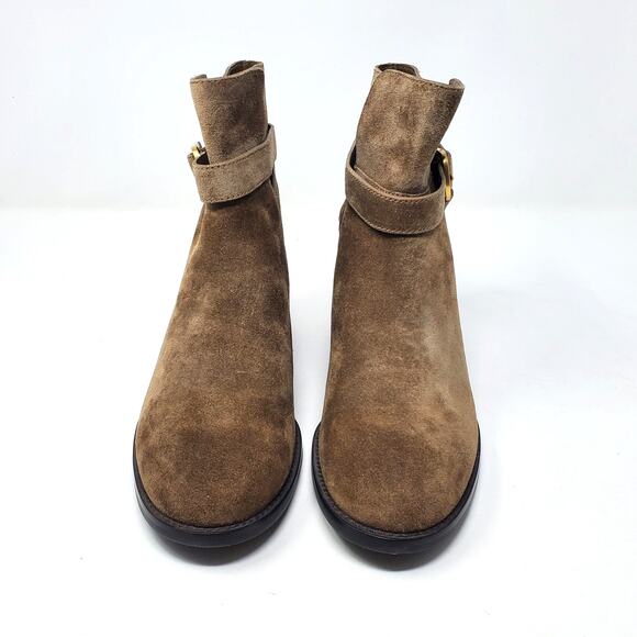 Tory Burch Brooke Ankle Suede Bootie Boots River Rock Brown 78894 Size US 7.5 - Picture 5 of 11